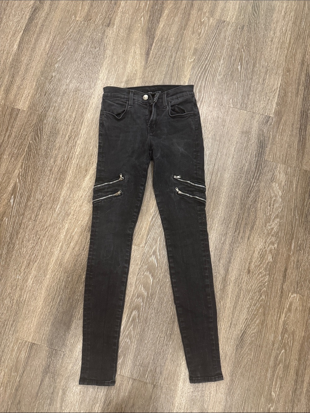 J Brand Black Skinny Jeans with Knee Zippers